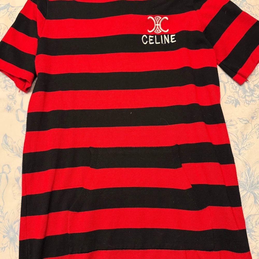 Red and black sweater dress